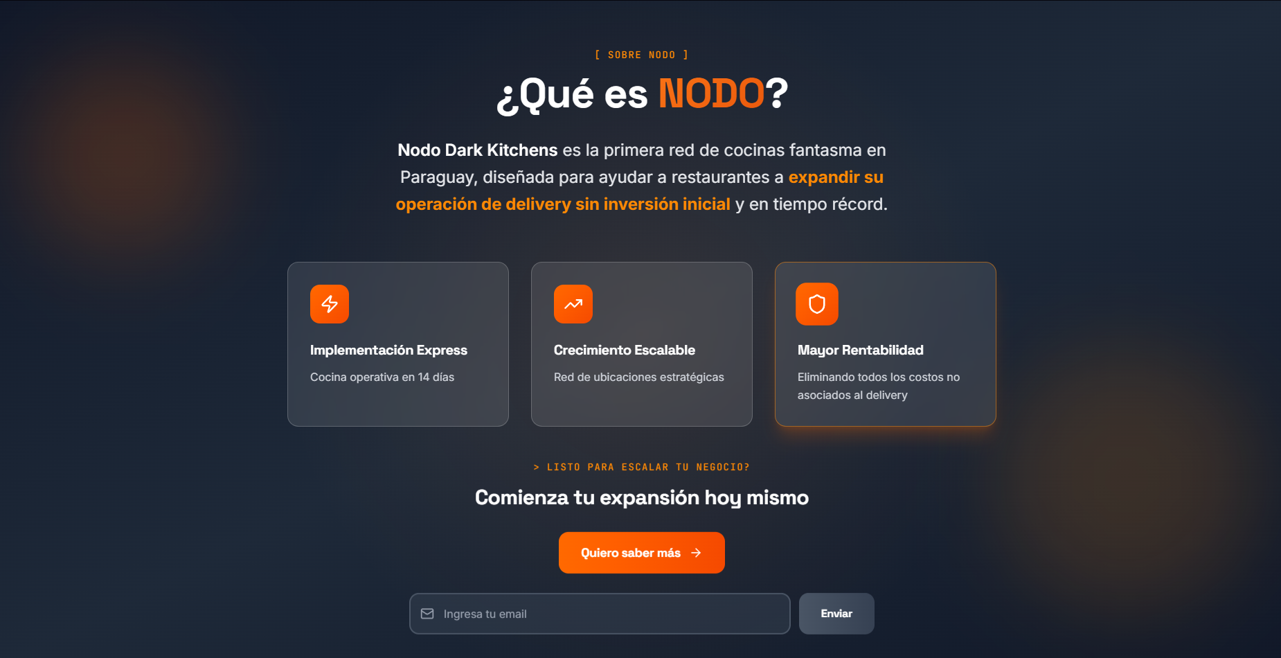 NODO Dark Kitchens - Sección Sobre NODO
